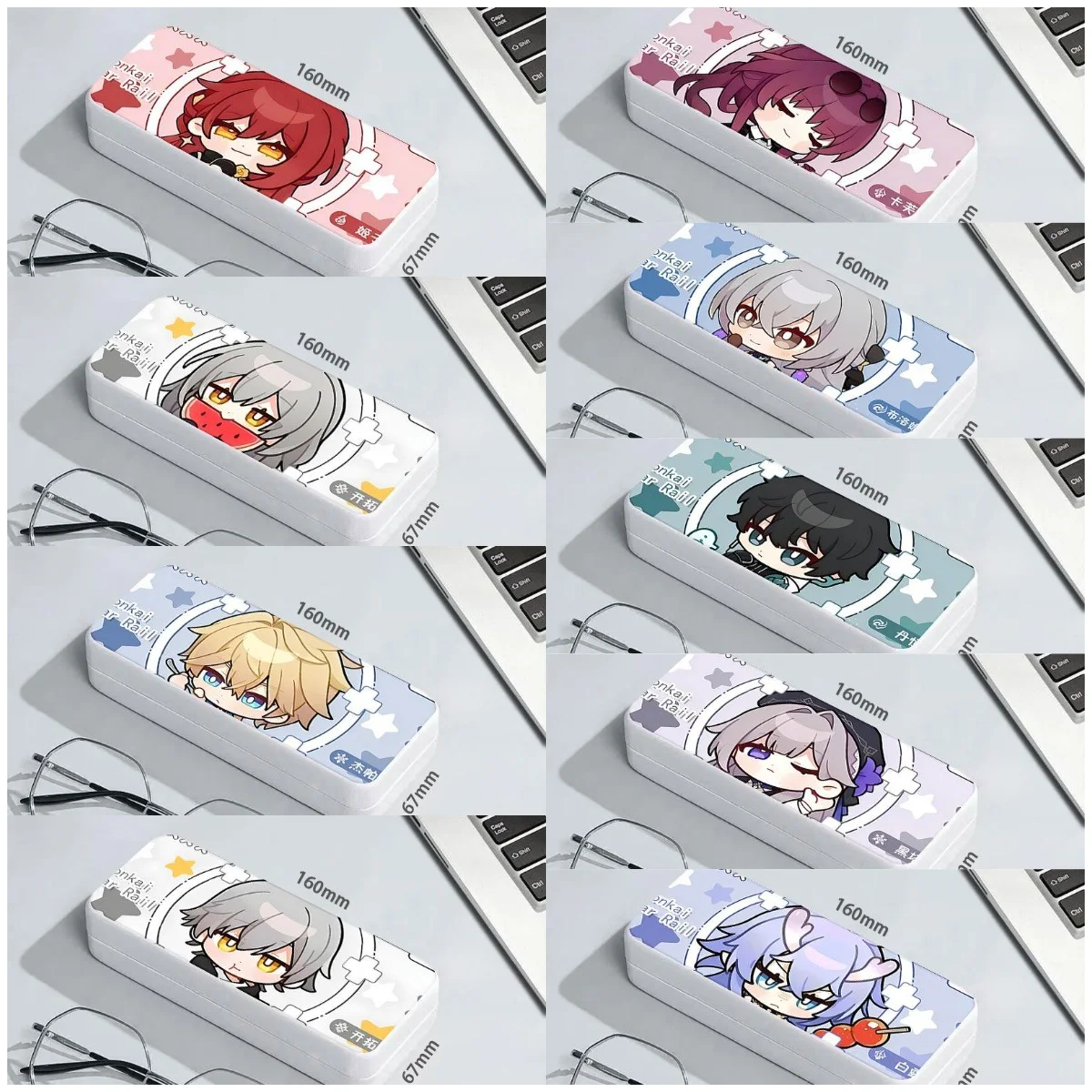 Honkai: Star Rail Herta Argenti Stelle Caelus March 7th Gepard Dan Heng Bailu Student glasses storage box, sunglasses box