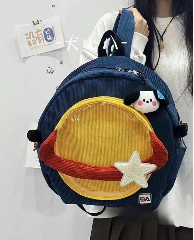 Bonita mochila transparente estilo Harajuku ita para niña, bolso con corazón, nivel alto de apariencia, estudiantes de secundaria, universidad, ins day