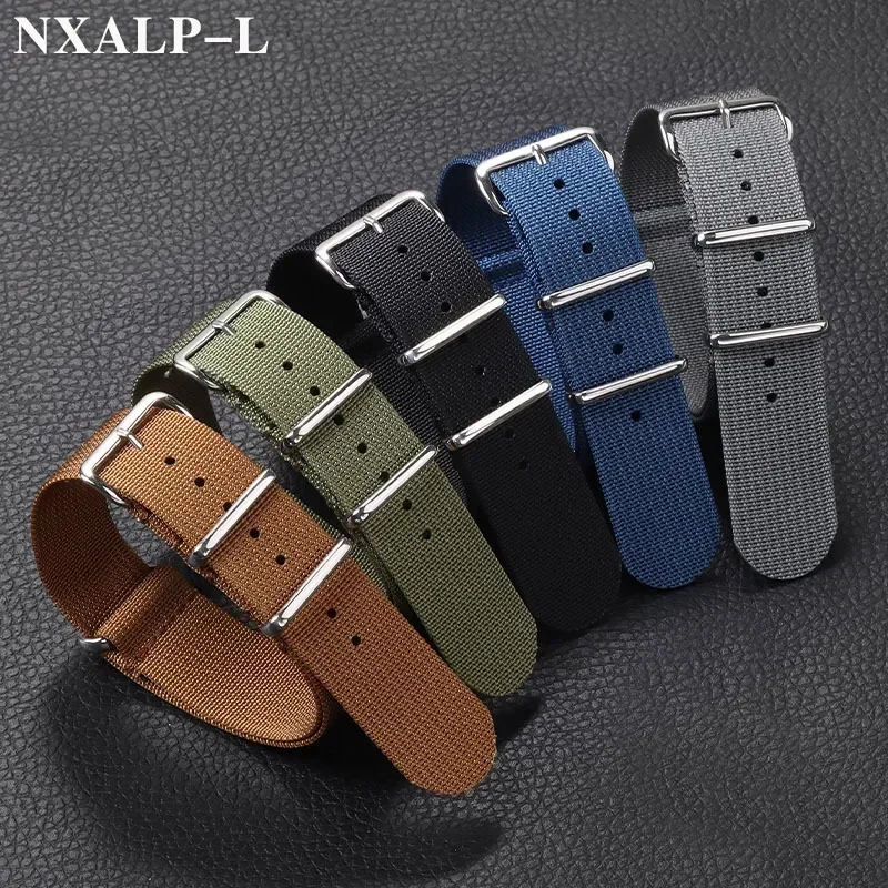 ساعة نايلون عسكرية للرجال ، حزام مضلع ، سوار ساعة رياضي لسايكو ، إكسسوارات سوار ، 18: 20: 20: 22