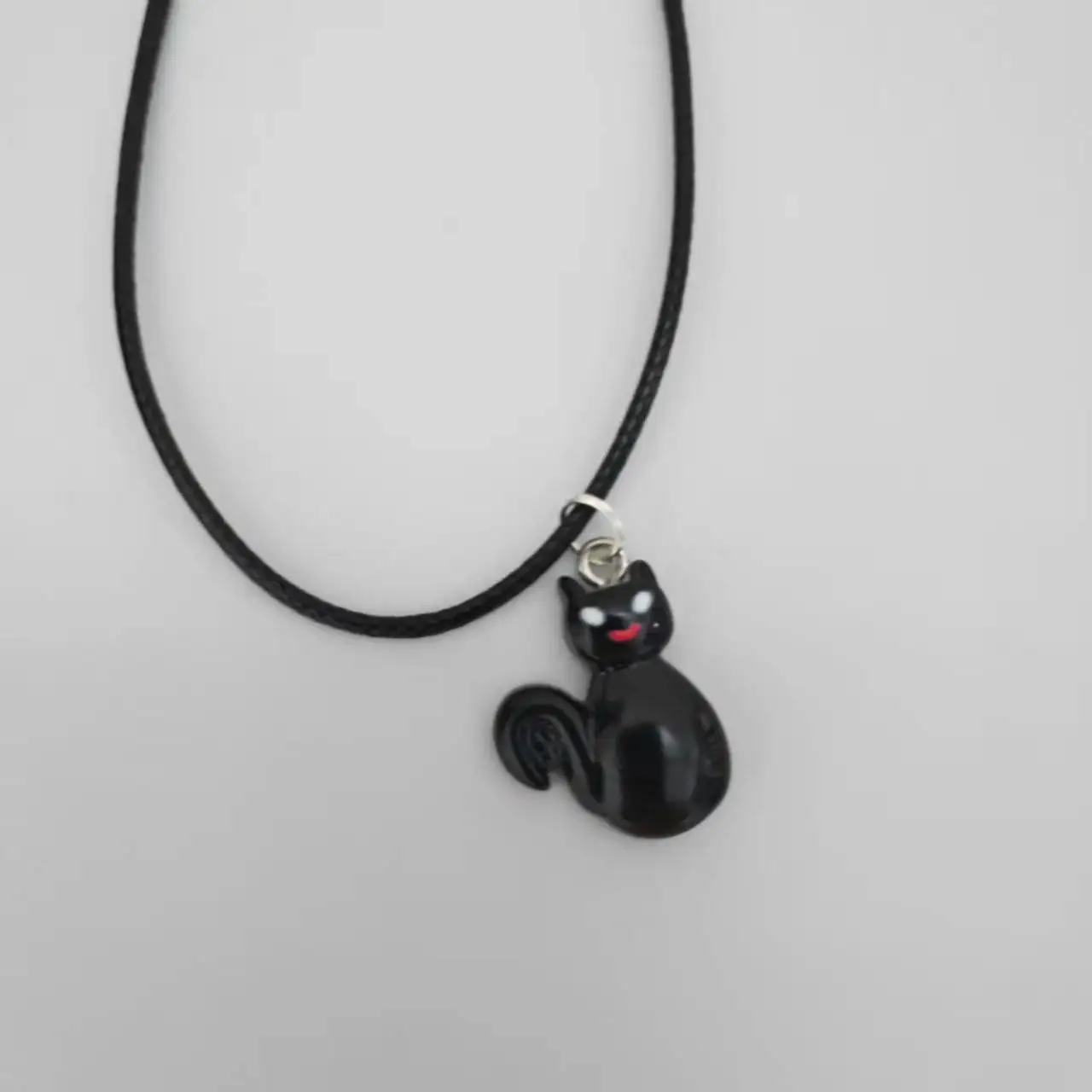 

Halloween Black kitten pendant choker collar Neck Accessories Children Handmade Simple Necklace for women And Man