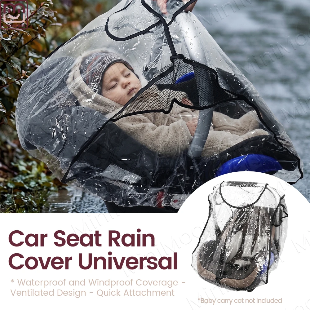 Baby Carriage Cover: Transparent EVA Rain & Dust Protector, Windproof Shield for Stroller & Pushchair