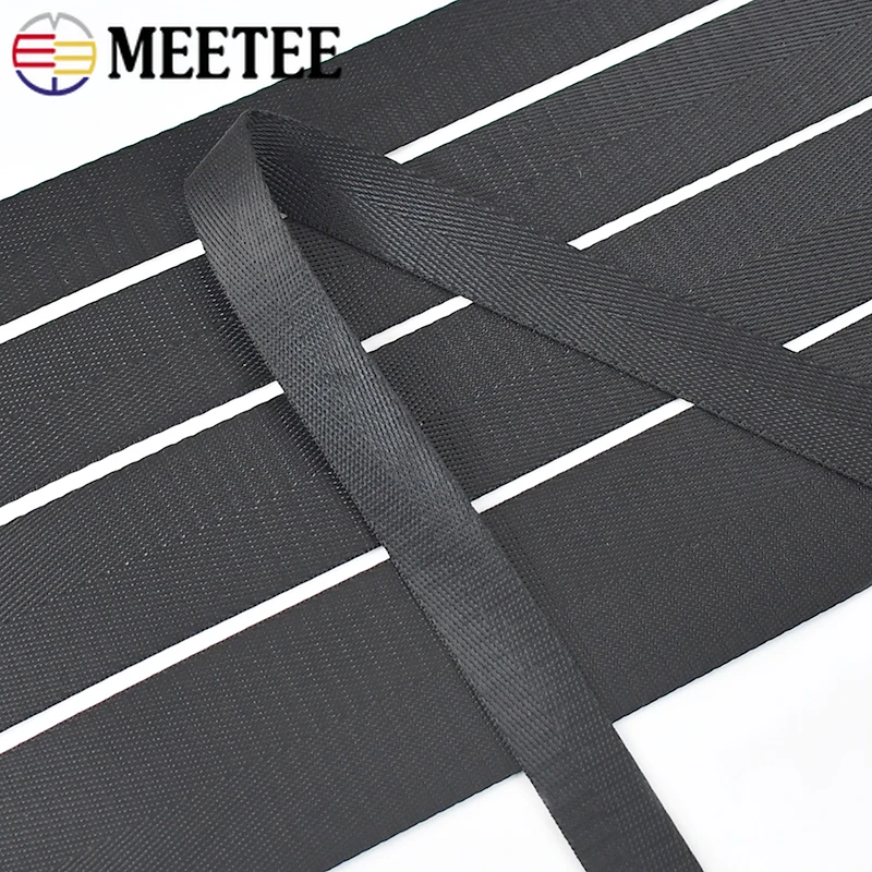 1/2/3/5Meters 20-50mm Black Nylon Webbings Tape For Bags Handbag Strap Ribbon Safety Belt Bias Binding DIY Backpack Accessories