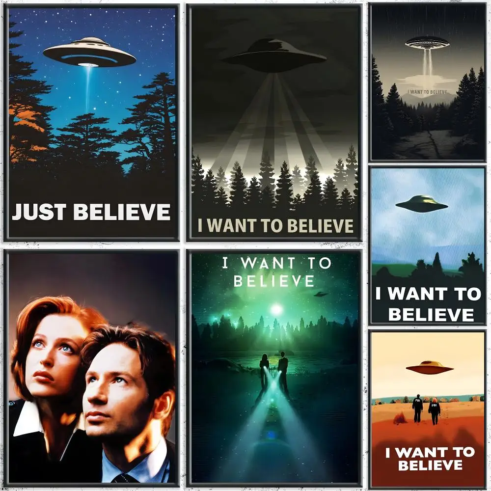 Classic TV Series T-The X-FilesS Poster HD Self-Adhesive No Residue After Removal Ideal for All Kinds of Wall Decor