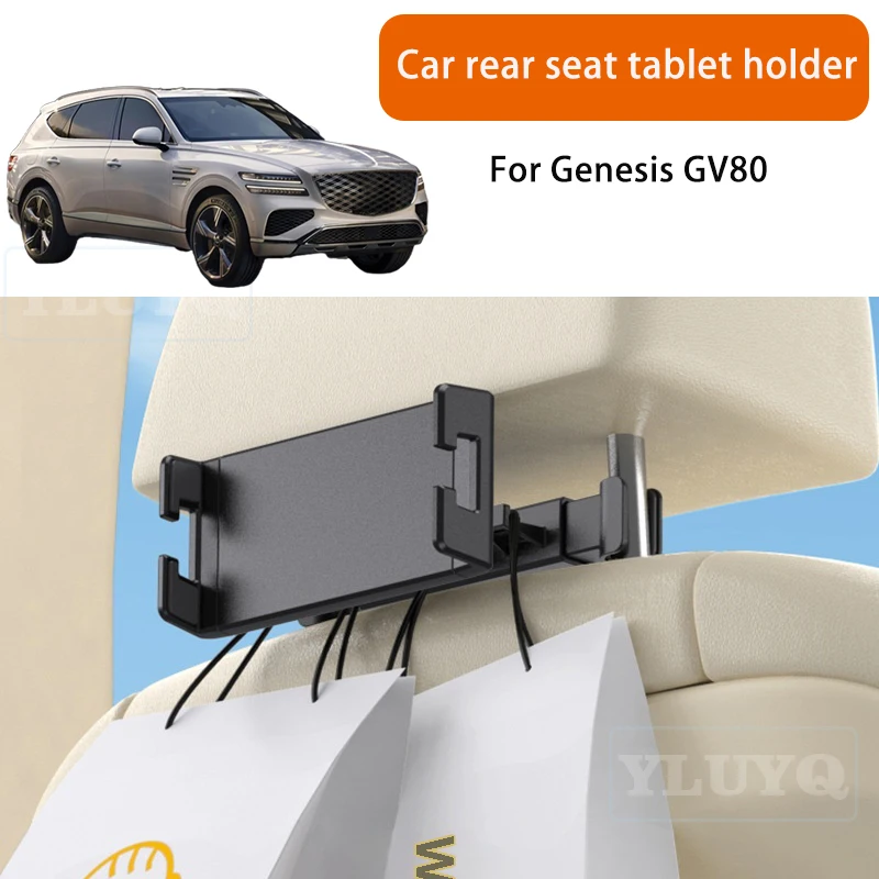 

For Genesis GV80 Car Tablet Holder Rear Seat Phone Mount Rotatable Car-Specific Modification Accessory