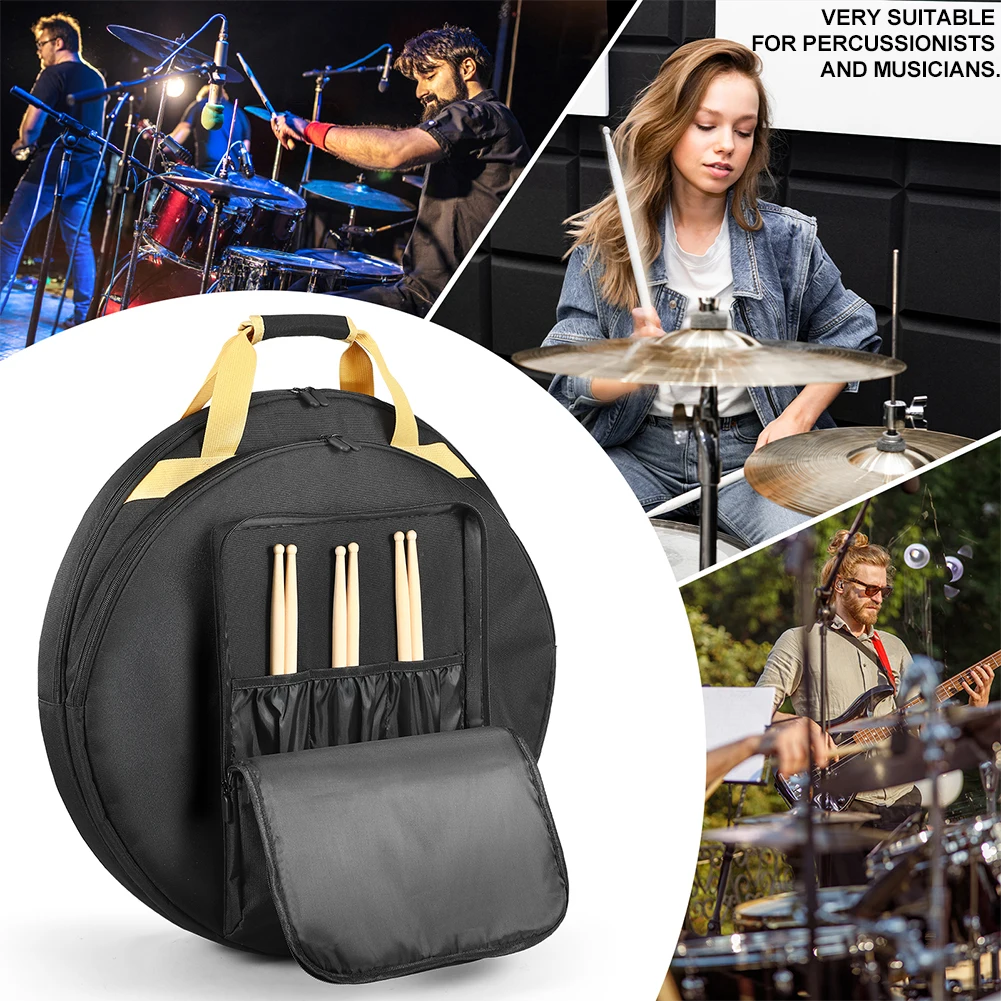 22 inch Cymbal Bag Double Layer Cymbal Gig Bag Thickned Waterproof Handbag Carry Case Protector for Drum Cymbals Accessories