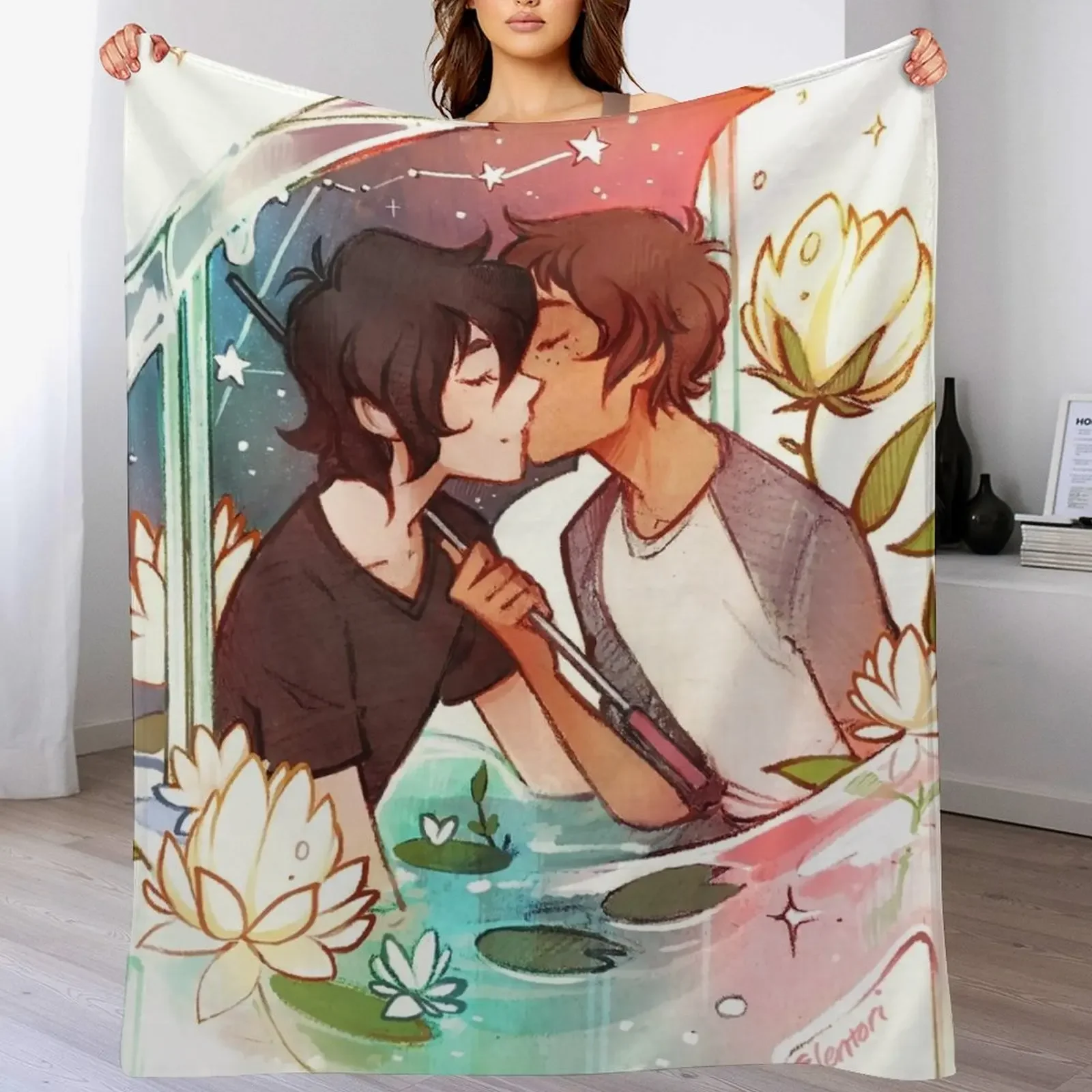

Under the Stars Throw Blanket Thermals For Travel Soft Plaid cosplay anime Retros Blankets