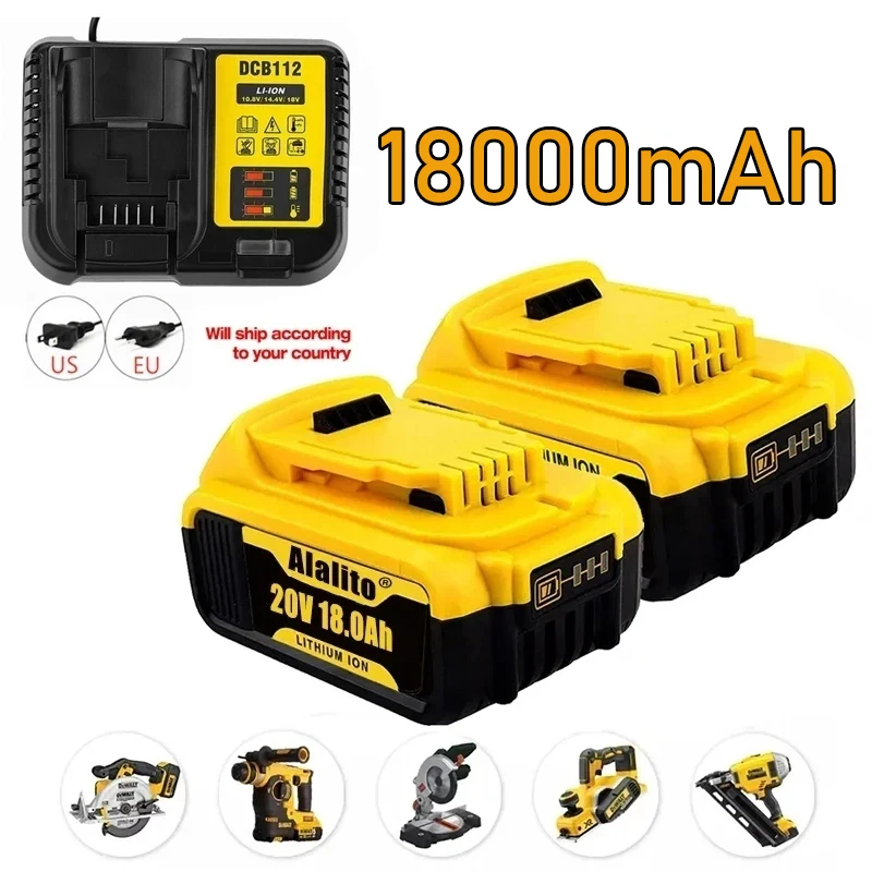 

20V 18.0 Ah MAX Battery Power Tool Ersatz for DeWalt DCB184 DCB181 DCB182 DCB200 20V 18A 18Volt 20v Battery