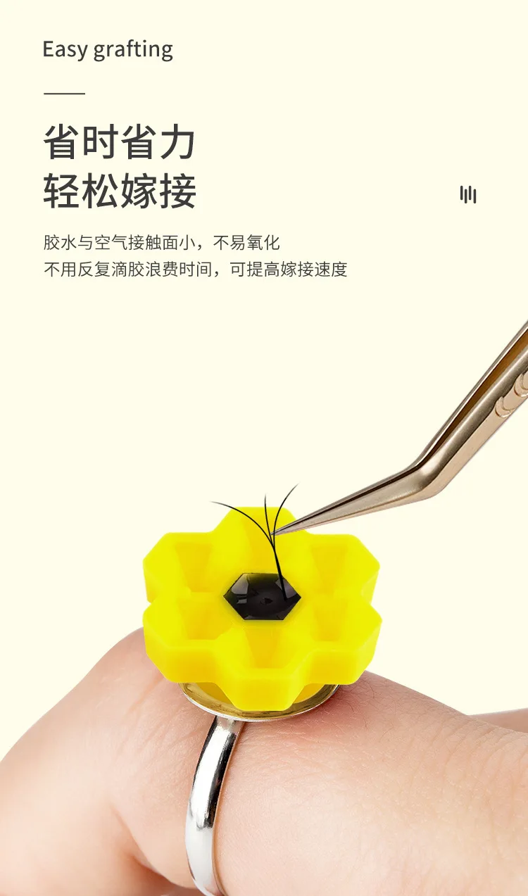 100Pcs Waben Förmigen Pfropfen Wimpern Verzögerung Tasse Wimpern Kleber Halter Blossom Verzögerung Tassen Wimpern Verlängerung Make-Up Liefert – Detail 6