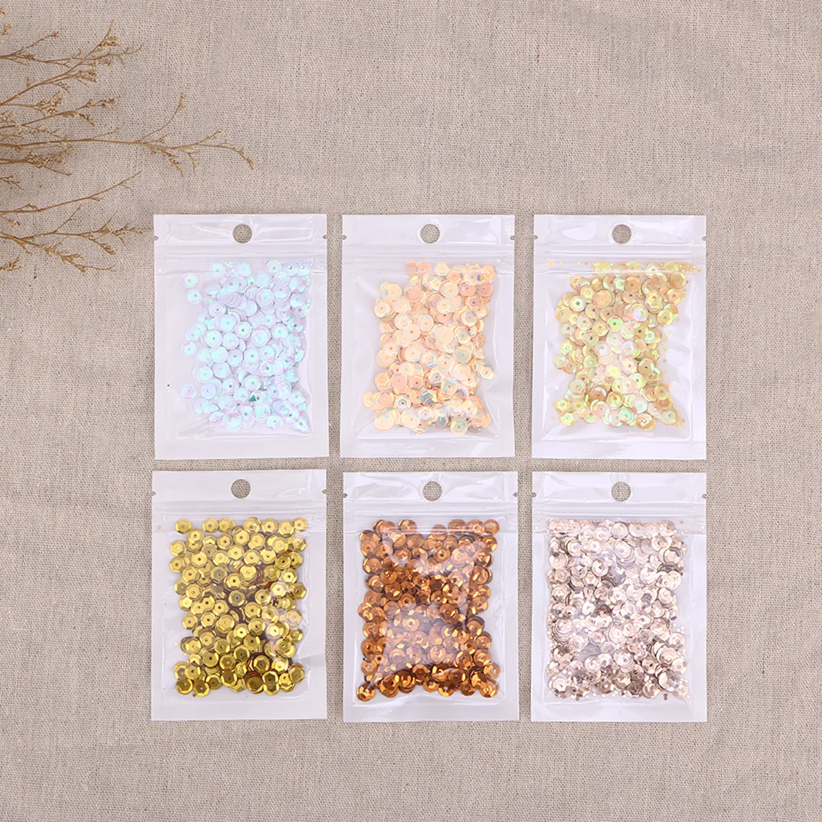 

25Packs Curved Round Hole Glitter Sequins Silver Bump 6mm DIY Jewelry Garment Material Amply Perforated Beads for Crafts Party