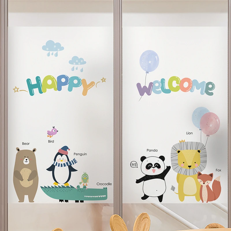 

Frosted Glass Window Stickers Transparent Opaque Window Film Ppaper Kindergarten Classroom Door and Window Stickers Decro Films