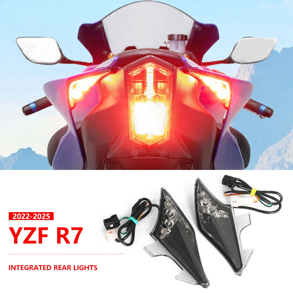 

For Yamaha YZF R7 YZFR7 YZF-R7 Motorcycle Rear Tail Light Taillight Brake Turn Signals Integrated LED Light 2022 2023 2024 2025