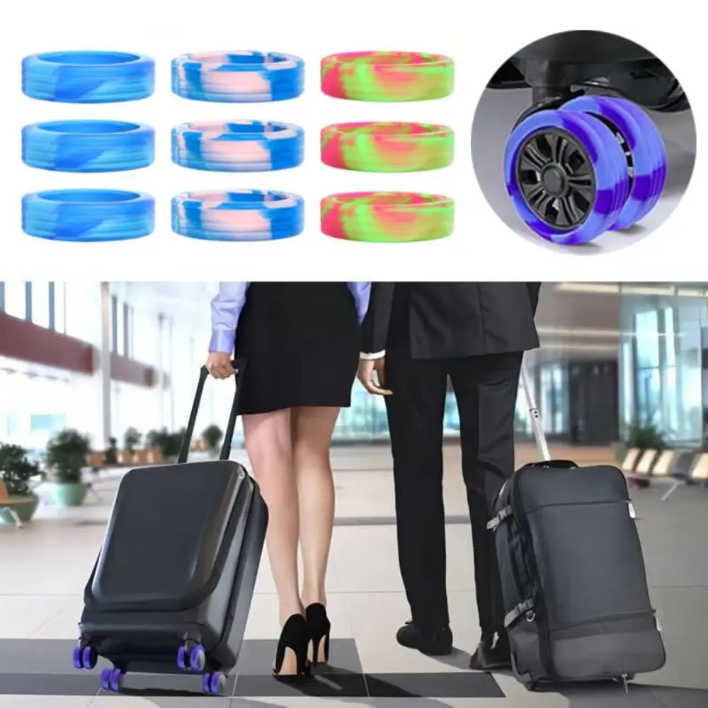 4 Pcs Silicone Luggage Wheels Protector Reduce Noise Thickened Travel Luggage Caster Shoes Reduce Wheel Wear Suitcase Parts