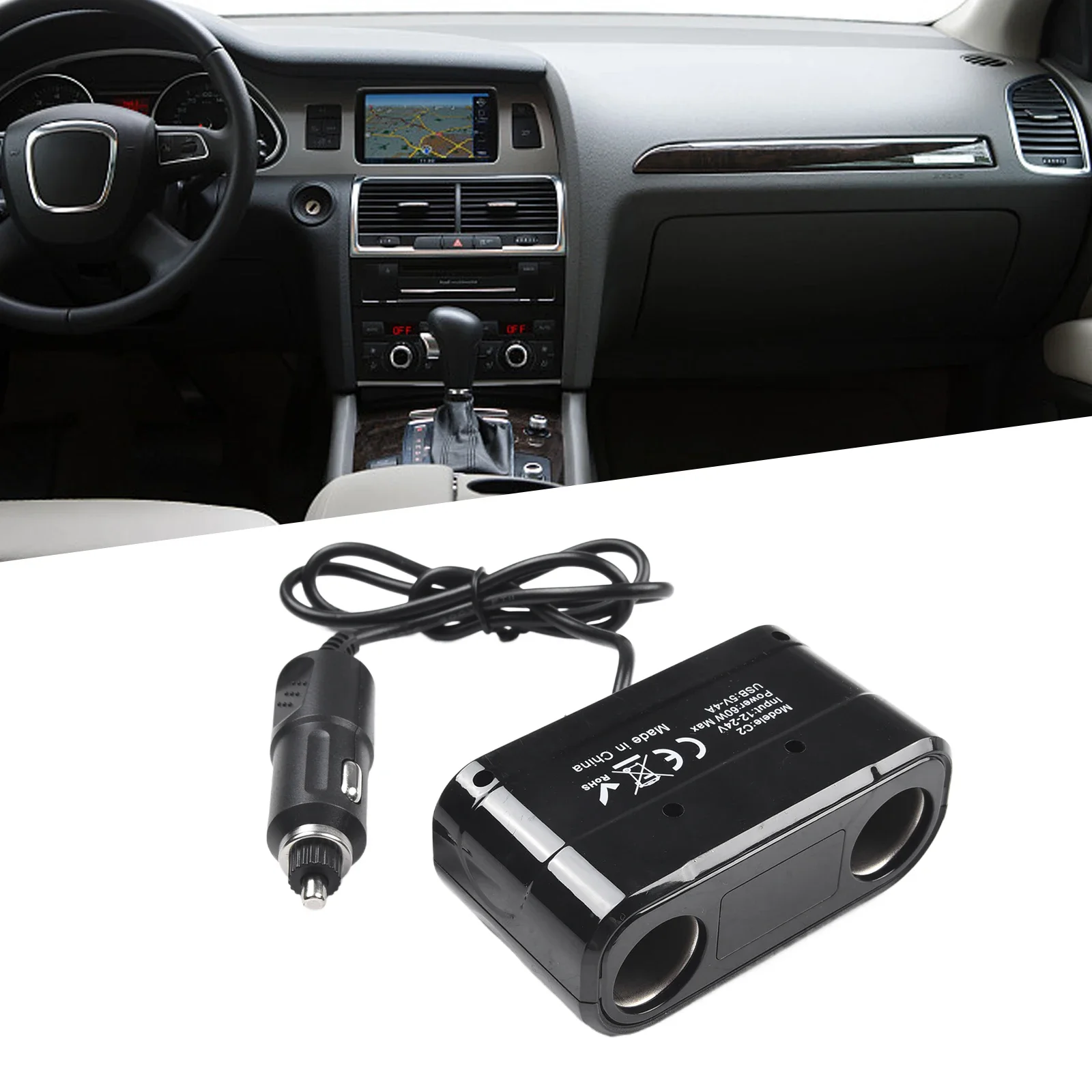 12V-24V Power Splitter Adapter Powerful Output Reinforced Anti-fall Sturdy And Convenient Multi-functional Power Adapter