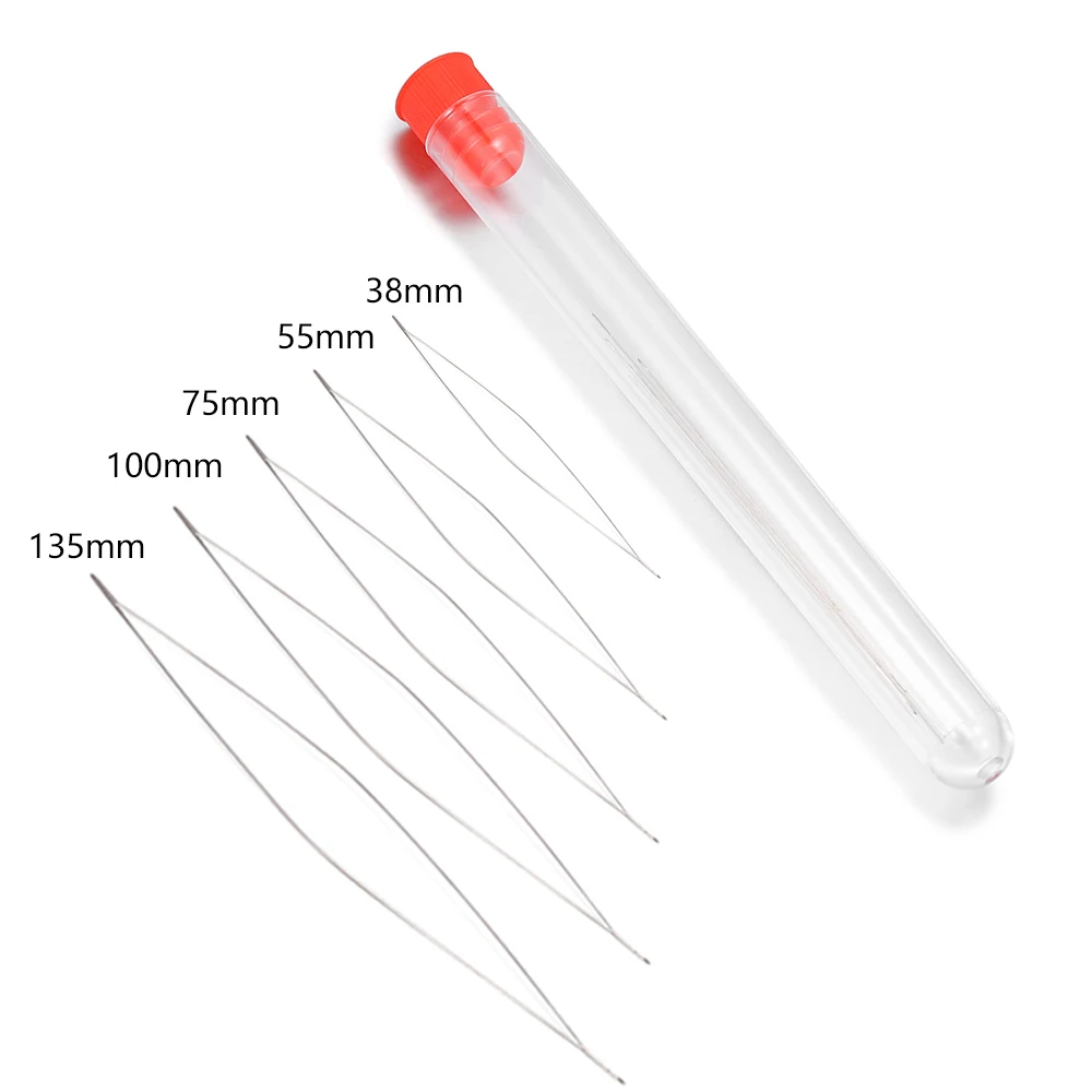 1set Open Big Eye Beading Needles Bead Necklace Bracelet Tools Stainless Steel Self Threading Needle Pins For Jewelry Supplies