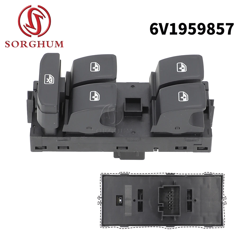 مفتاح نافذة الطاقة من SORGHUM أمامي يسار 5JB959857 6V1959857 لسكودا رابيد فابيا 2013-2020 12 دبابيس ملحقات السيارات
