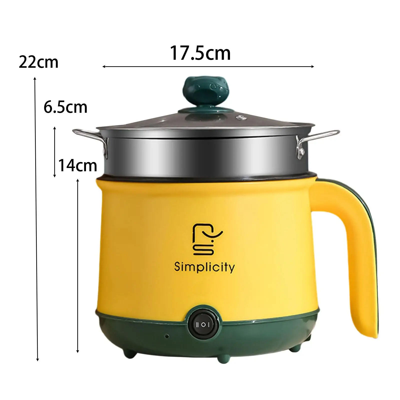 Hot Pot Electric 110V US Nonstick Cooking Pot Multifunctional Fast Cooking Mini Pot for Steak Ramen Dumpling 1-2 People Cooking