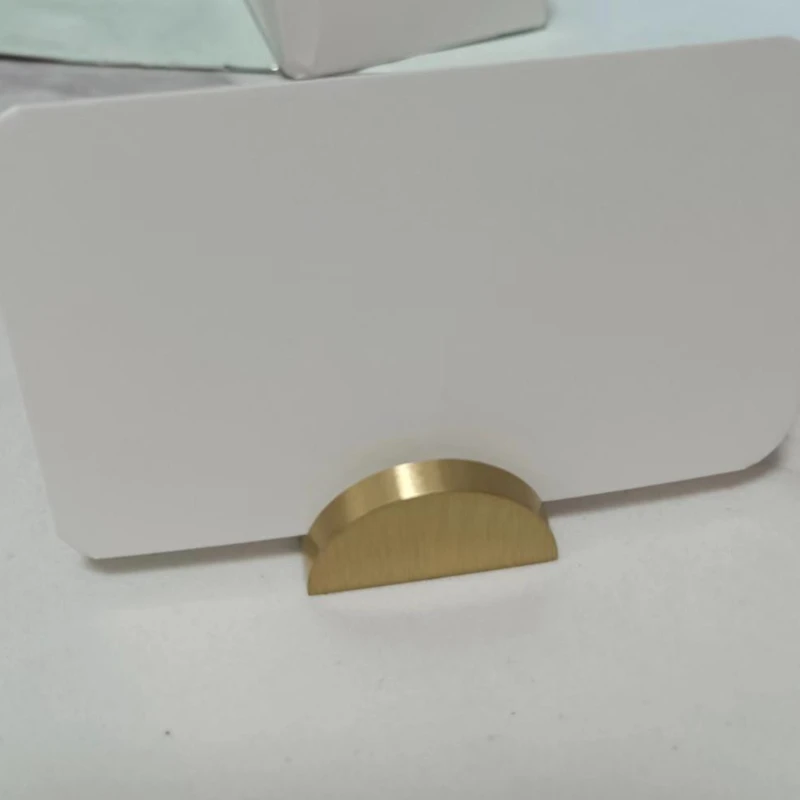 Semicircle Brass Card Holder Note Clip Stand for Price Tag Display Business Card Use Office Desk Shop Store Restaurant Menu