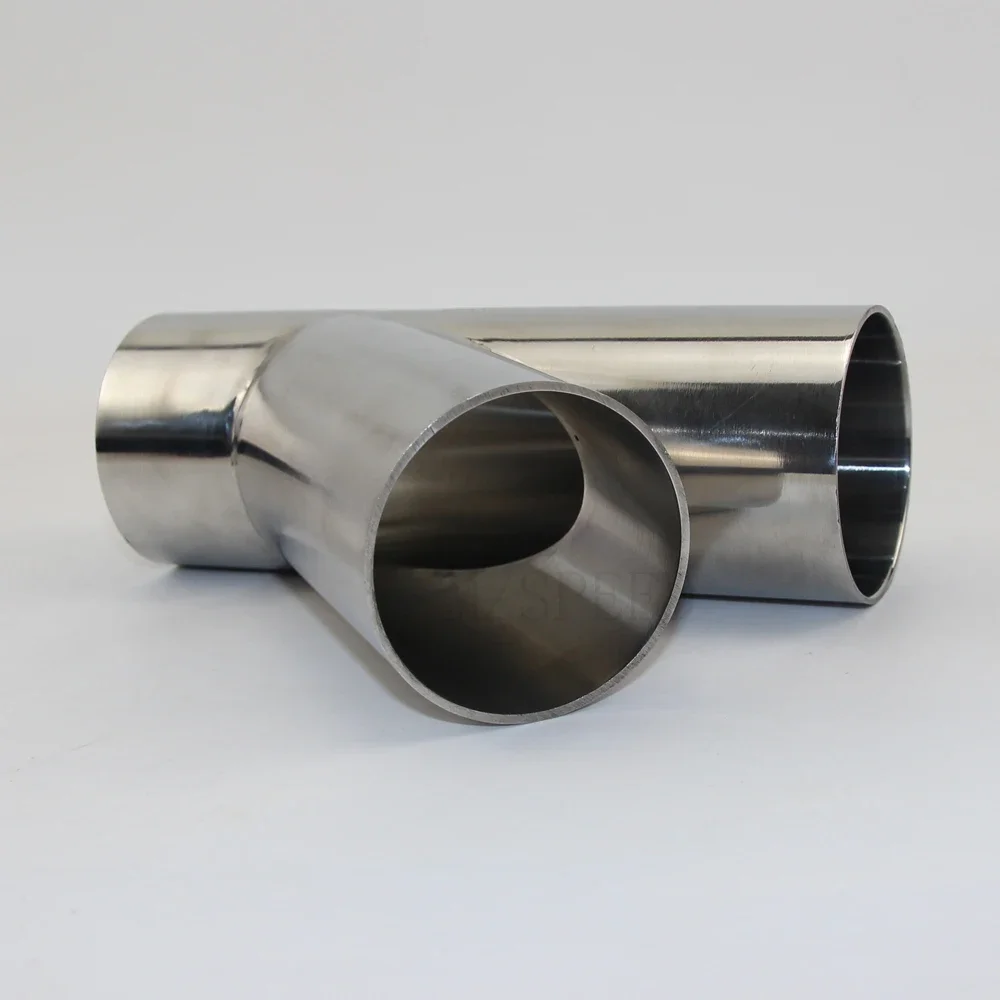 Free shipping 304 Stainless Steel 45 degree tee OD 19 mm-102 mm Stainless Steel Bevel 1.5 mm 2 mm thick tube