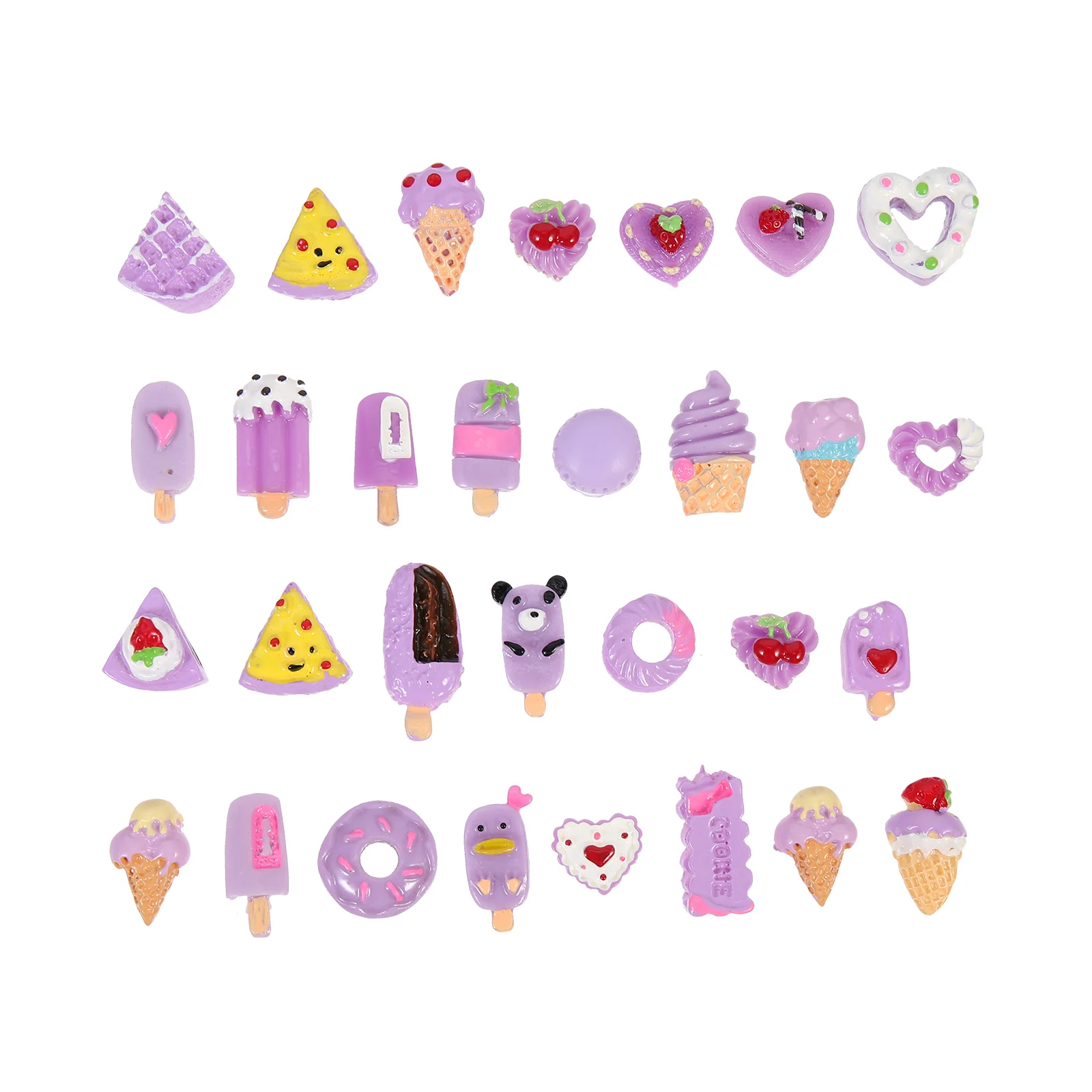 

30 Pcs Simulated Food Nail Jewelry Lightweight Resin Adornment DIY Phone Case Charm Craft Decoration Mini Cover Charms Kawaii
