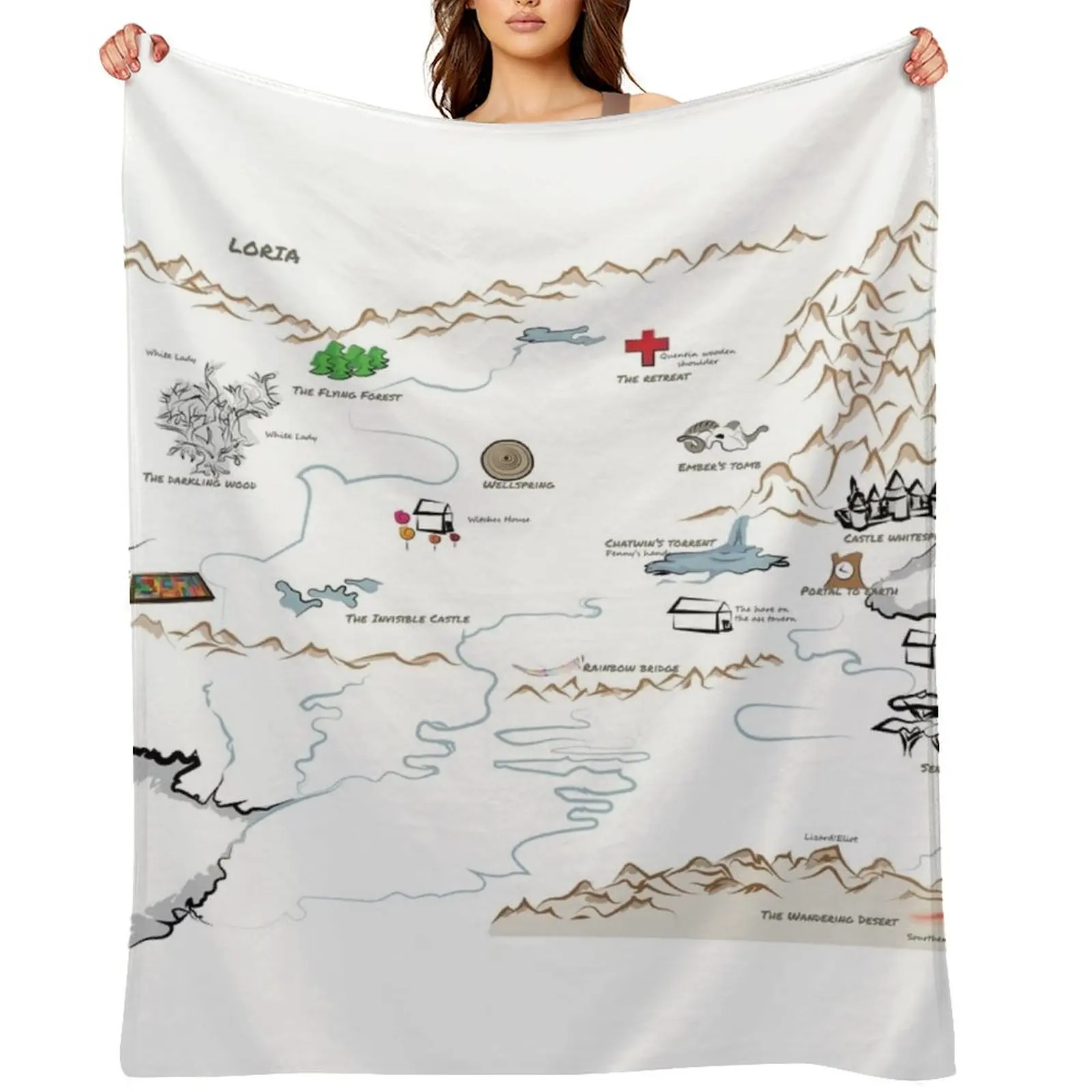 

Fillory Map (with Hand Writing Quest) Throw Blanket blankets and throws Fashion Sofas Camping valentine gift ideas Blankets