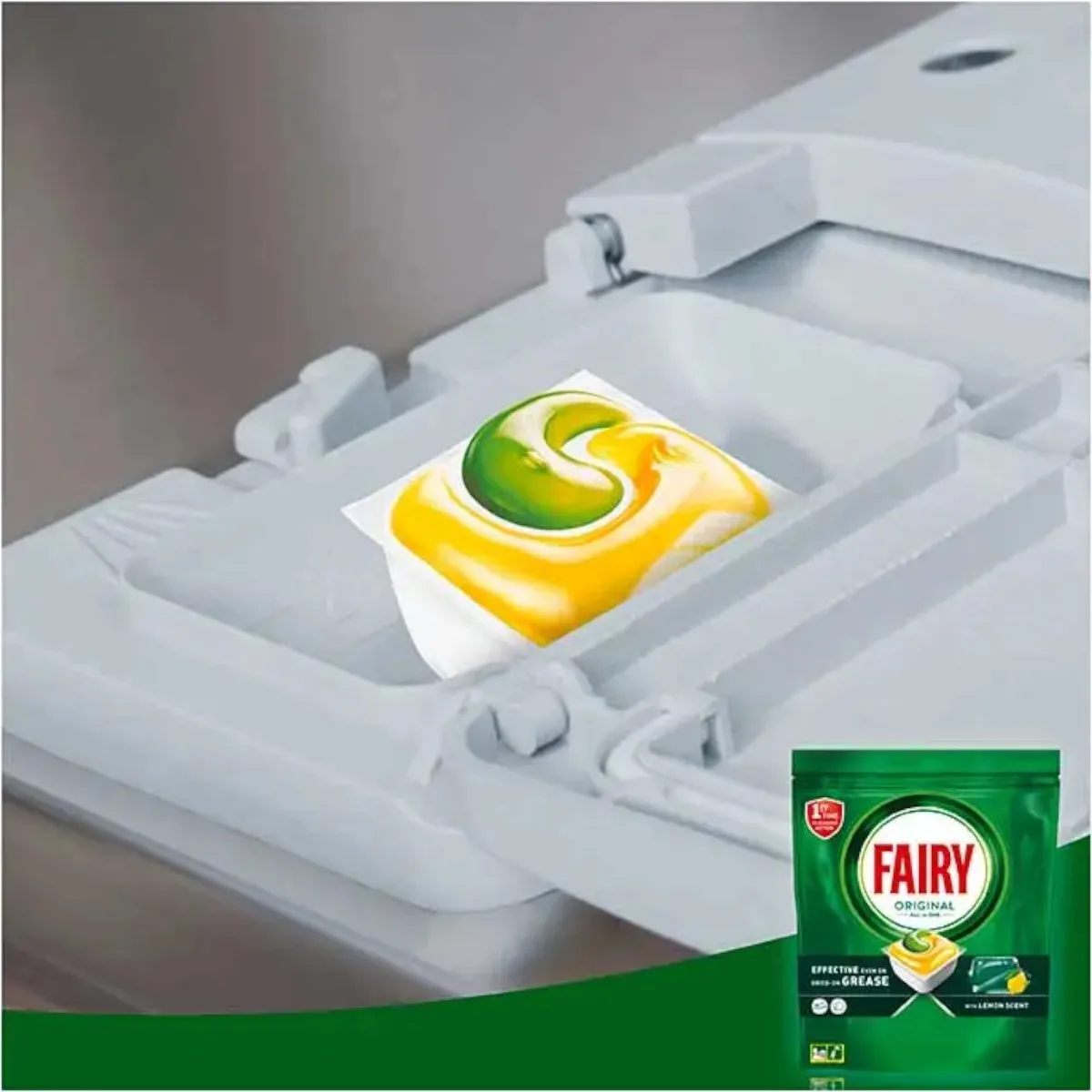 Original Fairy all in one-Pack of 6 bags of 41 capsules for dishwashers (246 capsules)-removes grease and dryness, clean and fresh scent detergent