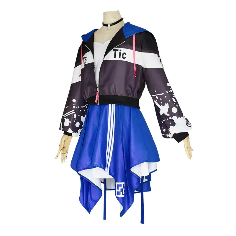 프로젝트 세카이 컬러풀 스테이지 Feat Vivid Bad Squad 미쿠 의상 프로젝트 디바 코스프레 여성 운동복 스커트 할로윈 파티 가발