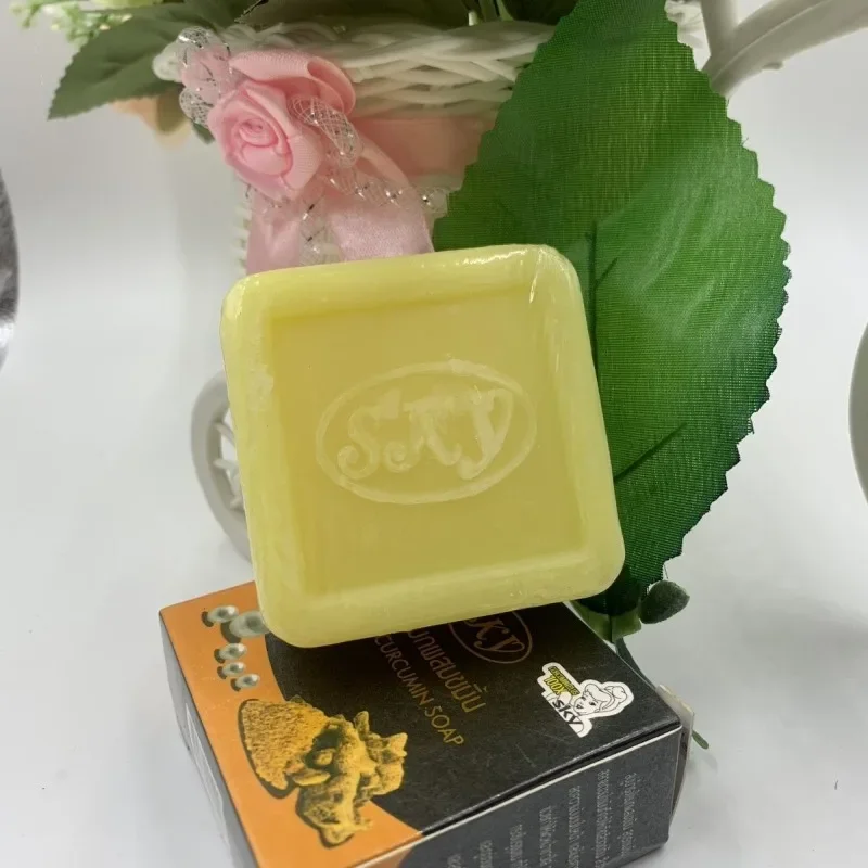 

Thailand SKY Turmeric Deep Cleaning Reduce Black Spots Freckles Acne Tighten Pores Whitening Pearl Soap110g