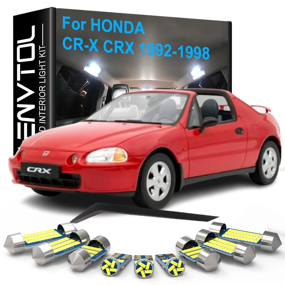 10pcs LED Interior Lights Canbus For Honda CR-X CRX 1992 1993 1994 1995 1996 1997 1998 Car Dome Reading Trunk License Plate Lamp