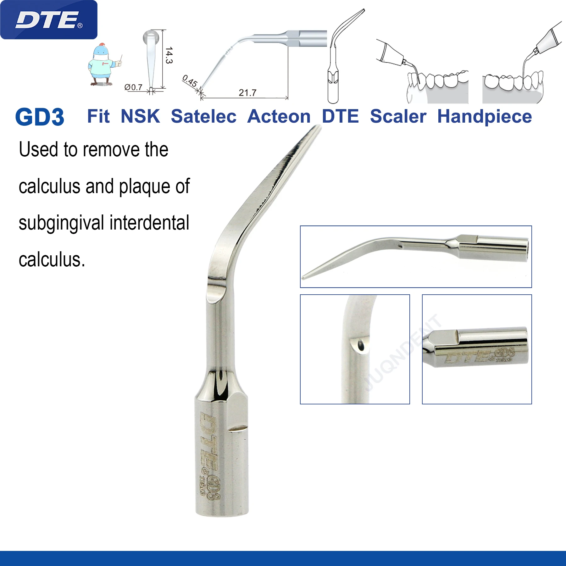 Originele Specht DTE Tandheelkundige Scaler Tips Ultrasone Scaling Tip G1-G8 GD1-GD8 Voor tanden reinigen Fit EMS NSK Satelec Acteon