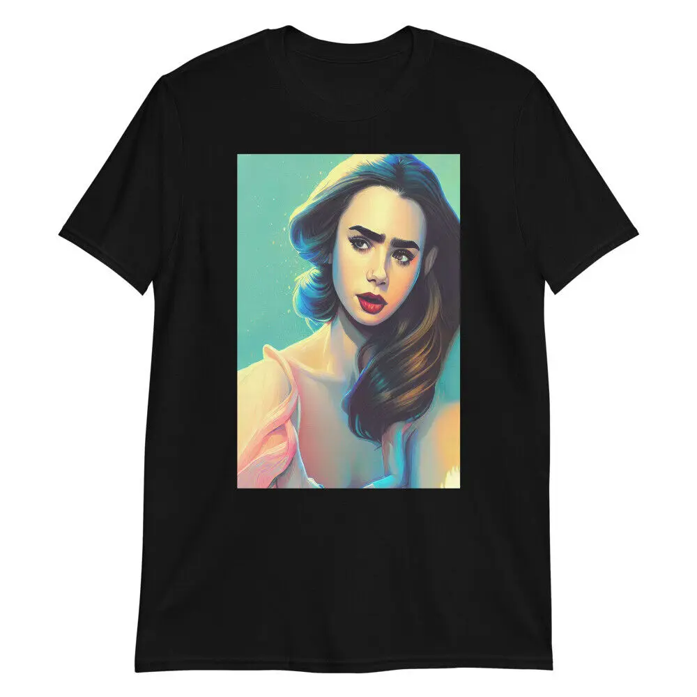 Lily Collins Short-Sleeve Unisex T-Shirt Fan Artwork Hot Pretty Model Phil