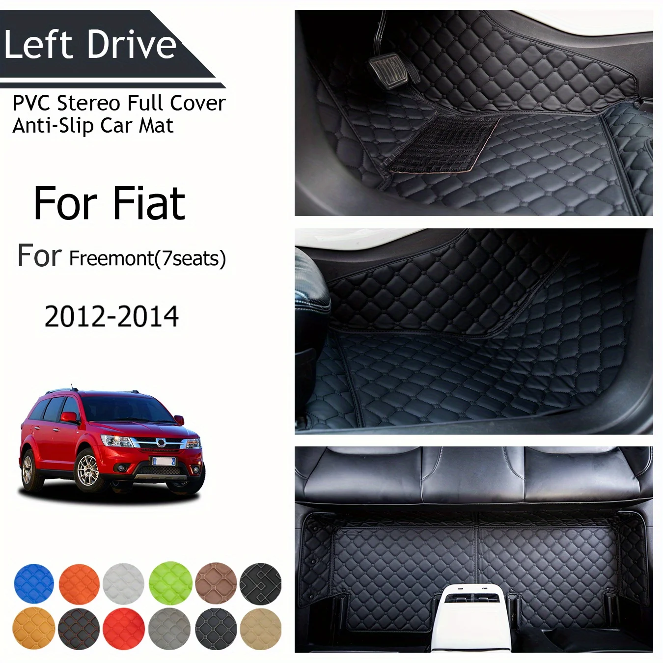 

【LHD】For Fiat For Freemont(7seats) 2012-2014 Three Layer PVC Stereo Full Cover Anti-Slip Car Mat Car Floor Mats Car Accessories