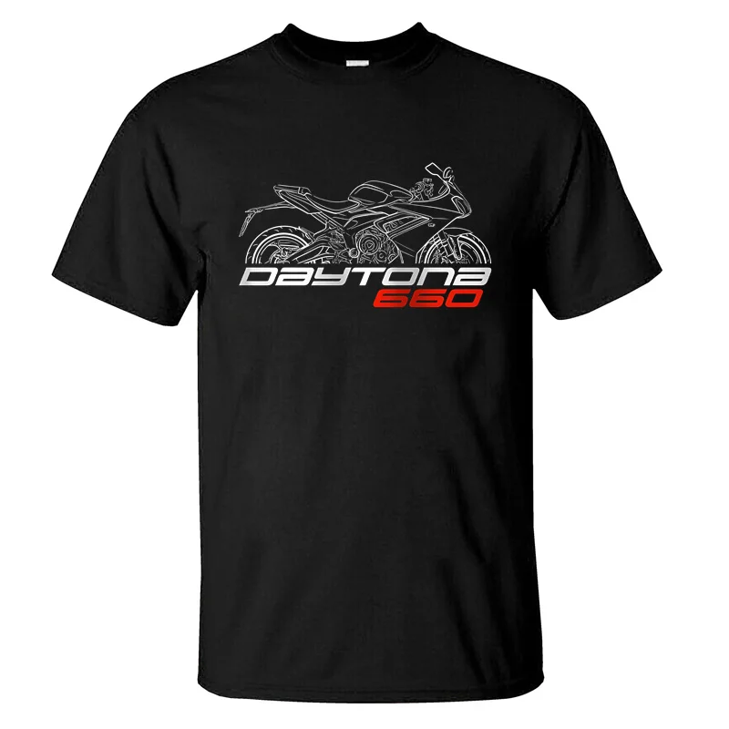 

2024 Men T Shirt Casual Triumphs Daytona 660 T-shirt 2024 Graphic Summer Short Sleeves 100% Cotton S-3XL Cool Tee