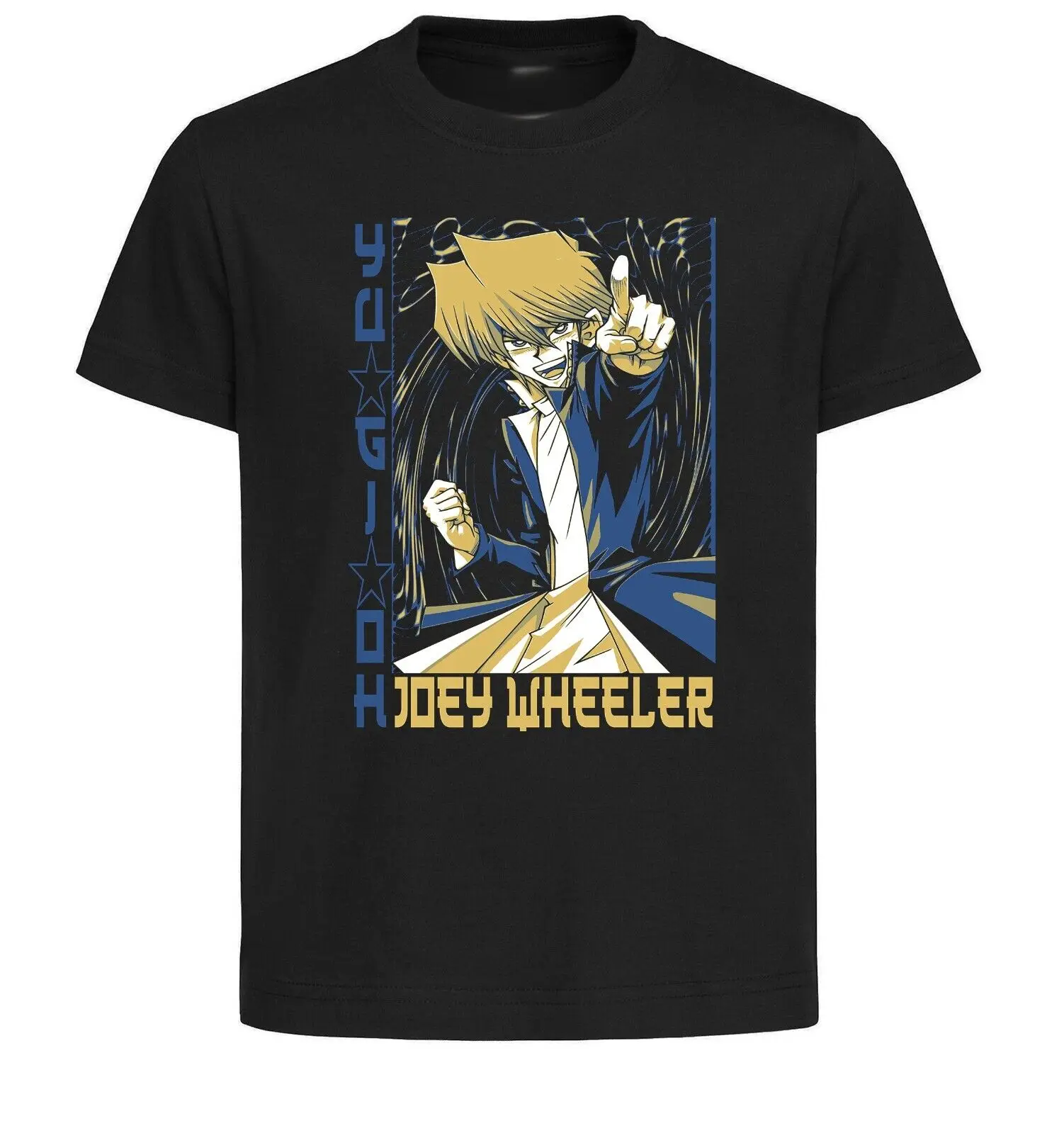 Unisex Black Japanese Style T-Shirt - Yu Gi Oh - Joey Wheeler - LL3509-