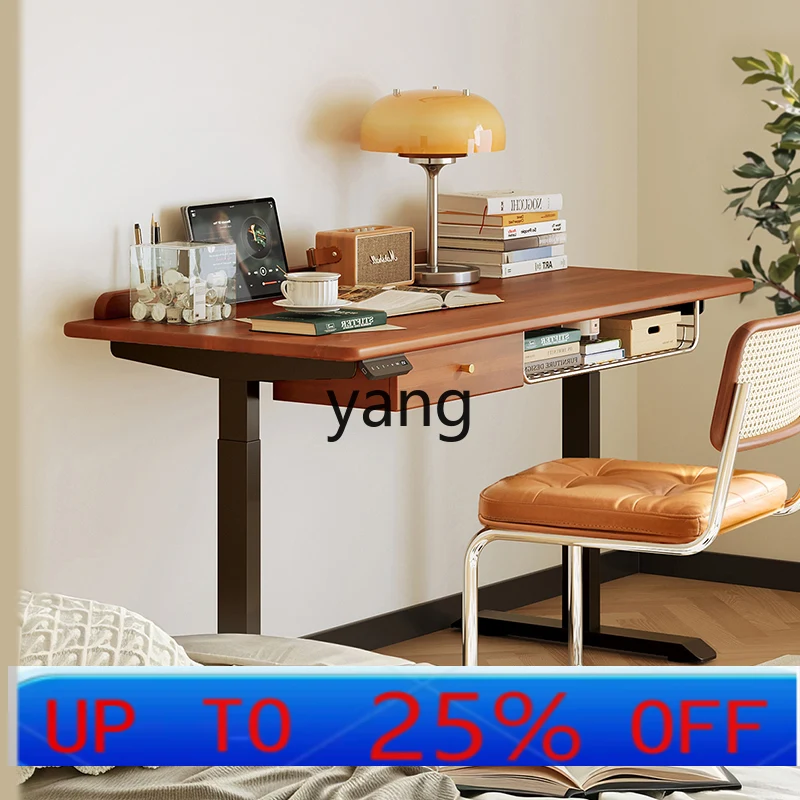 

Электрический подъемный стол из цельного дерева LMM, французский ретро-домашний офисный верстак для спальни