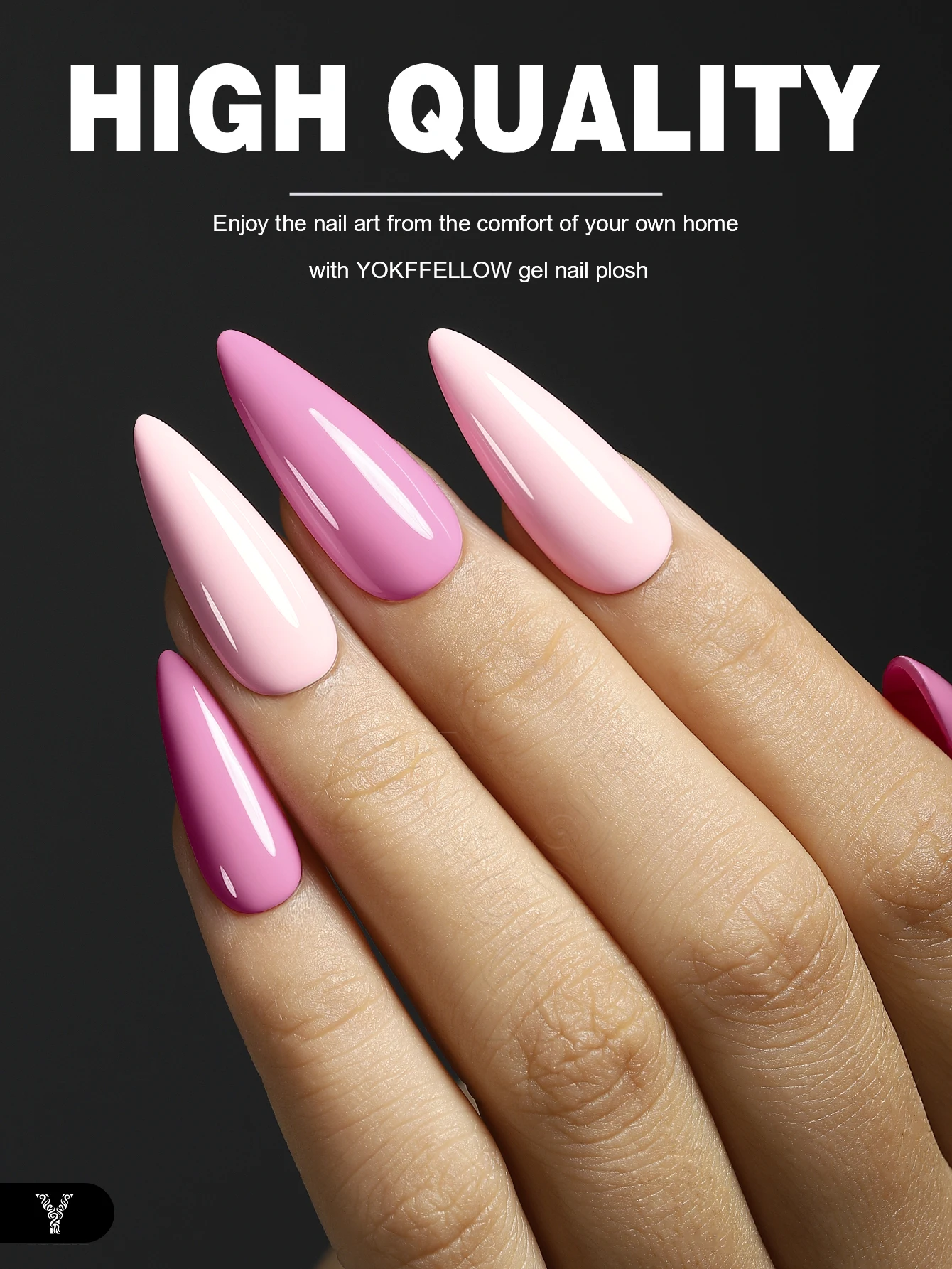 YOKEFELLOW Zestaw gorących różowych lakierów żelowych do paznokci 3 PCS Neon Light Bright Baby Pink Soak Off Gel Polish do salonu i zdobienia