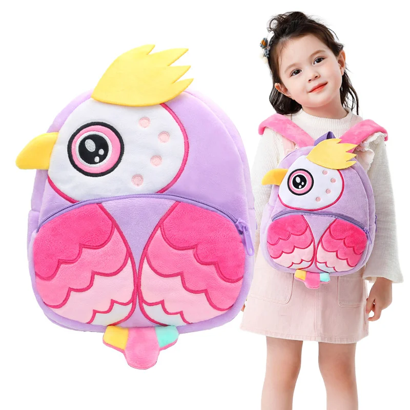 

Girls Backpack Cute Owl Kids Bag Soft Plush Kindergarten School Bags Toddler Backpacks Children Bookbag Mochila Infantil Escolar