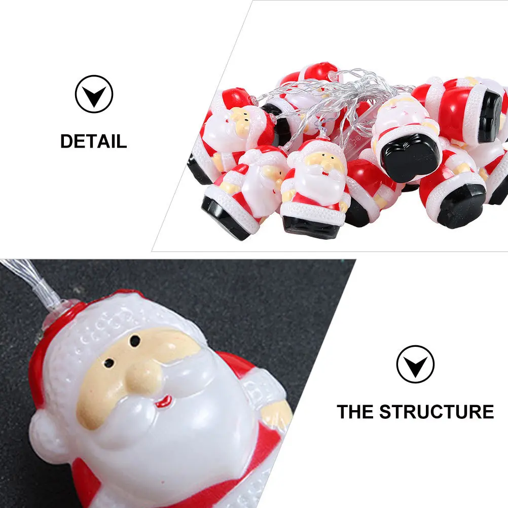 

1Pcs Christmas Santa Claus LED String Lights Warm Yellow Operated Decorative Lamp for Home Birthday Party Festival