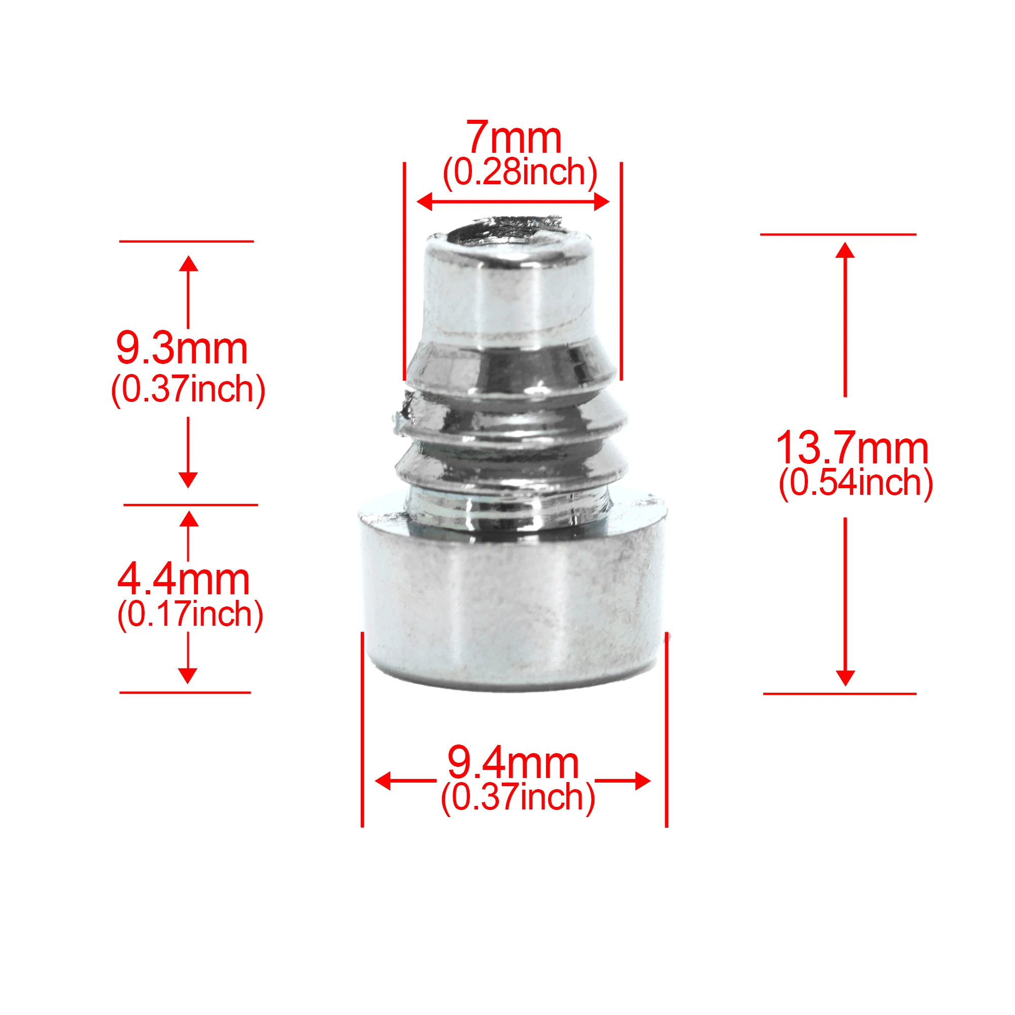 CFPerformance 25/100 Stück 7mm/0,28" Radkappen-Schrauben Universal für Nieten, Muttern, Felgen, Auto-Styling-Tuning-Zubehör – Detail 2