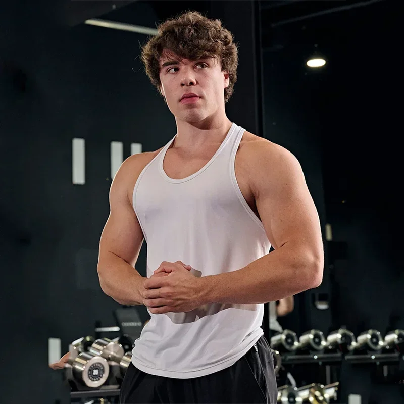 Baumwolle Sport kleidung Bodybuilding Tank Top Männer Training ärmelloses Hemd Sommers port westen Muskel Stringer Tanktop
