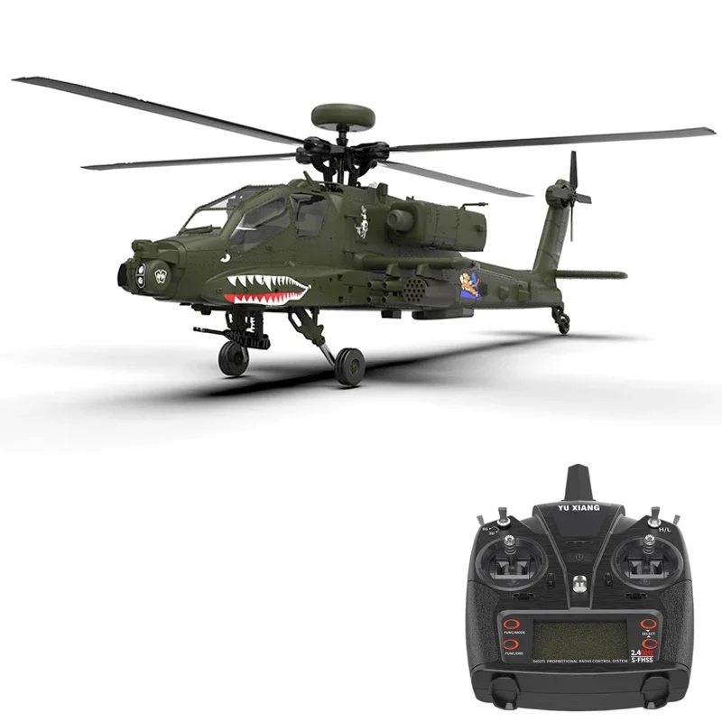 YUXIANG Apache AH-64D F11 2.4G 6-Channel Brushless Motor 3D Stunt Remote Control 1:32 Scale Flybarless Simulation Helicopter