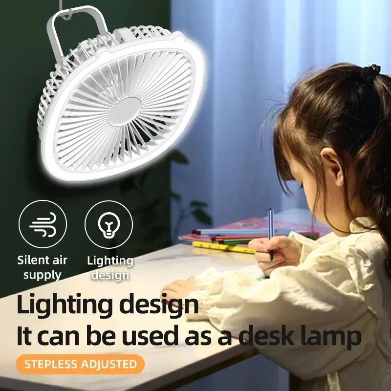 1pc Ultra-Quiet Portable Mini Fan - LED Light, 3-Speed, Rechargeable & Durable - Versatile Mount for  Office, Best Gift for Frie