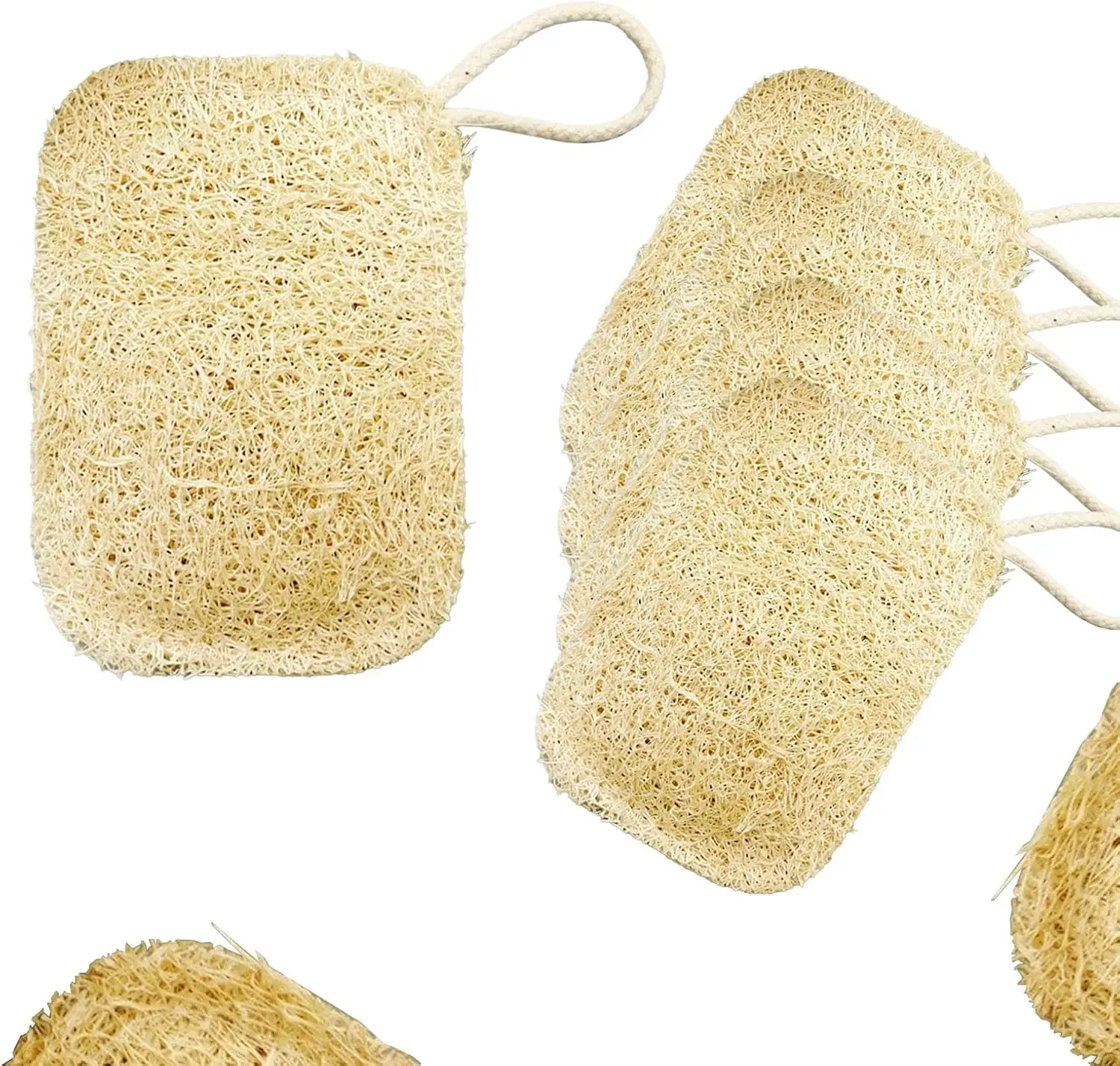 6 Stück Natürliche Luffa-Schwämme, Pflanzliche Nicht-Kratzende Küchenschwämme zum Geschirrspülen, für Töpfe, Gemüse & Körperpeeling