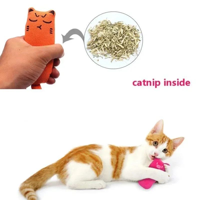 Catnip Toy Cat Chew Bite Kick Cute Plush Catmint Kitten Toys Supplies Interactive Thumb Pillow Pet Accessories