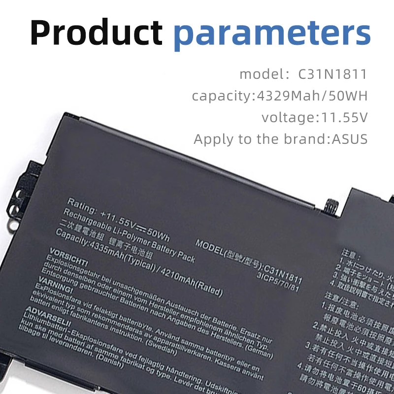 Imagem -05 - Bateria do Portátil para Asus 0b20003080000 Bx433fn Ux433fn2s Zenbook 14 Ux433f Ux433fa-a5046r Suozhan-c31n1811