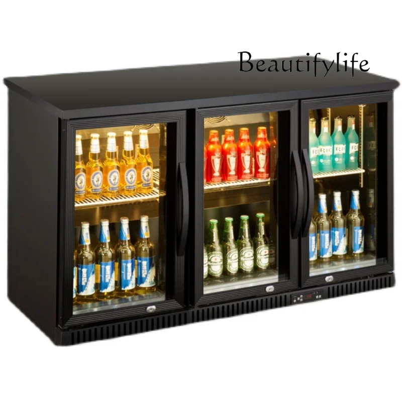 Bar Beer Refrigerated Cabinet Air Cooled Three Door Beverage Display Cabinet