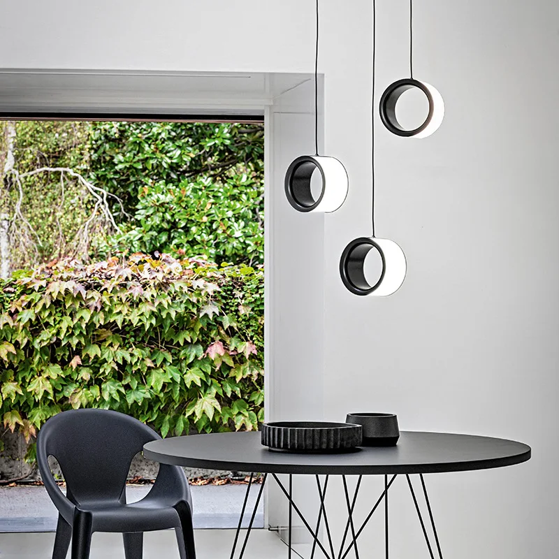 

Italian modern simple small chandelier personalized ring living room dining room bedroom light creative bar entrance aisle