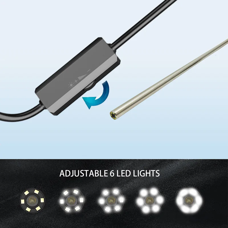 1MP 3.9mm FOV 75° Long Tube Industrial Endoscope Camera for Pipeline Inspection 1.5m USB Type-C Android 3-in-1 Endoscope Camera