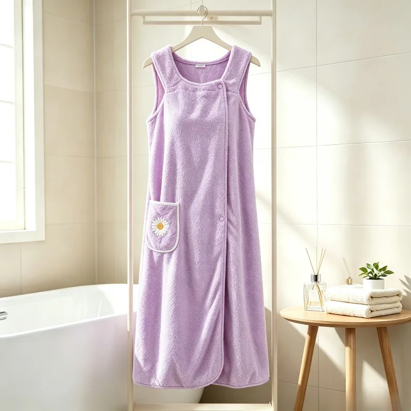 Extra Long Pink Floral Bath Towel, super absorbent, lint-free & soft. Suitable for spa,sauna, bathroom,plush texture,ideal gift.