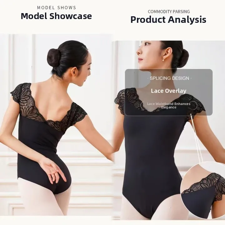 발레 댄스복 여성용 하이웨이스트 체조복 반팔 레오타드 성인 예술 시험 연습복 요가 피트니스