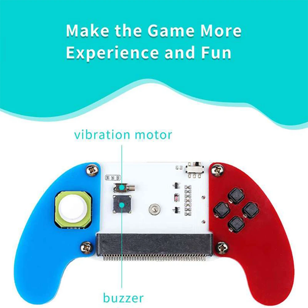 Kit de manette électronique Micro:bit V2, boîtier en acrylique, buzzer embarqué, moteur de vibration, programme Microbit, contrôleur de manette de jeu, 5 pièces